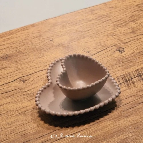 SET 2 PIATTINI CUORE TORTORA