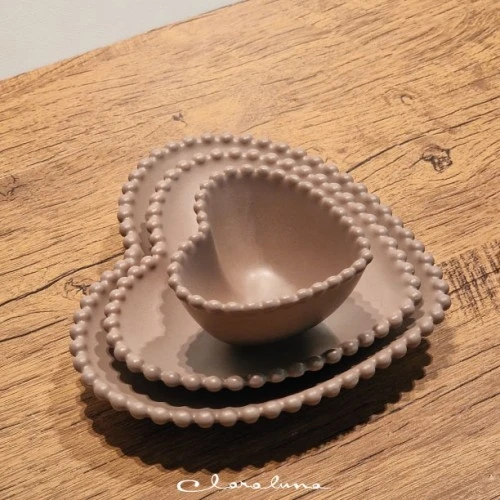 SET 3 PIATTINI CUORE TORTORA