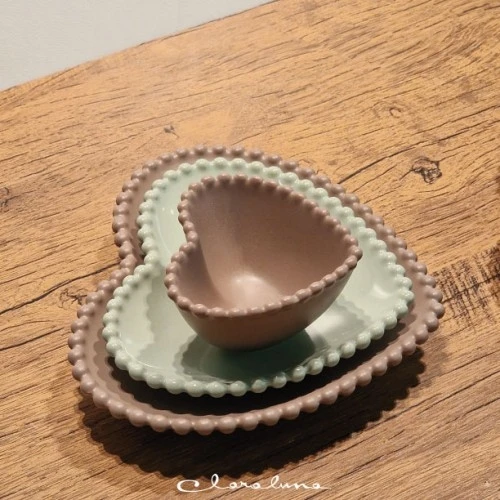 SET3 PIATTINI CUORE TORTORA VERDE