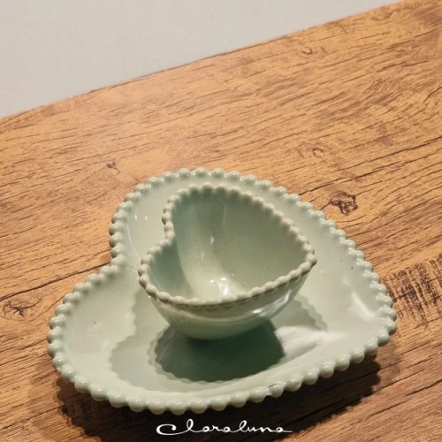 SET 2 PIATTINI CUORE VERDE