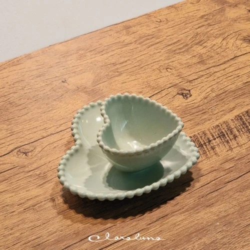 SET 2 PIATTINI CUORE VERDE