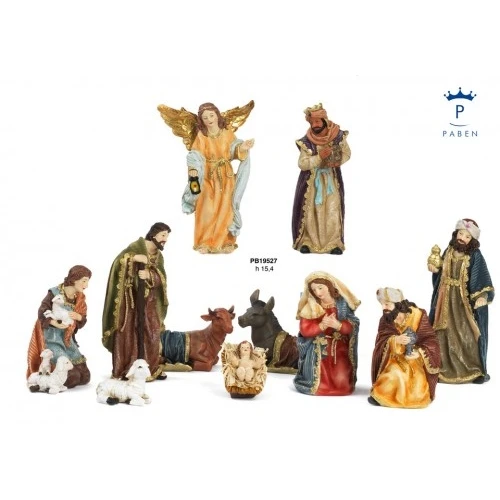 SET PRESEPE 15.4 CM. 11 SOG. RESINA