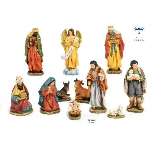 PRESEPE 15.5 CM. SET 11 SOGGETTI RESINA