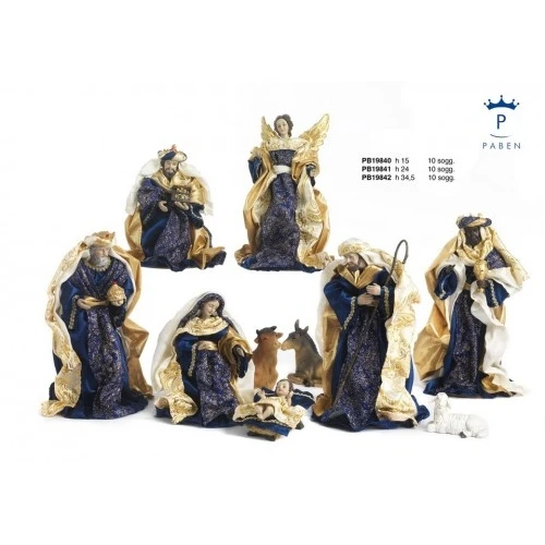 SET PRESEPE 24 CM. 10 SOG. RESINA STOFFA