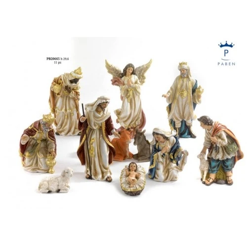 SET PRESEPE 29.6 CM. 11 SOGGETTI RESINA