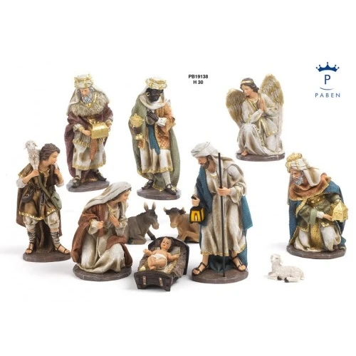 PRESEPE 30 CM. 11 PEZZI RESINA