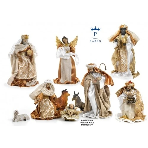 SET PRESEPE 41 CM. 10 SOGGETTI RESINA-STOFFA