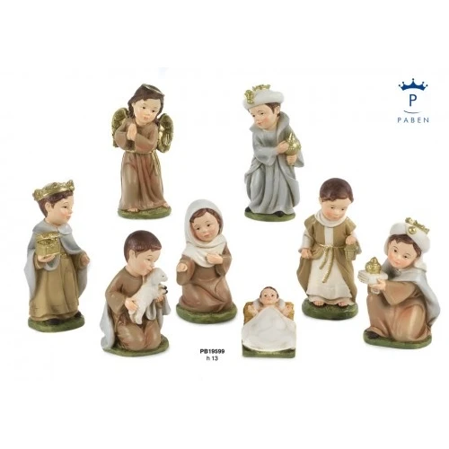 SET PRESEPE BAMB. 13 CM. 8 SOG. RESINA