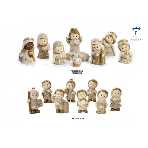 SET PRESEPE BAMB. 5.8 CM. 10 SOG. RESINA