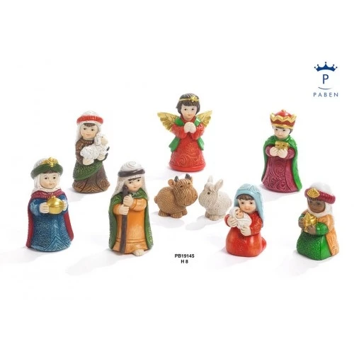 SET PRESEPE 8 CM. 9 PEZZI RESINA