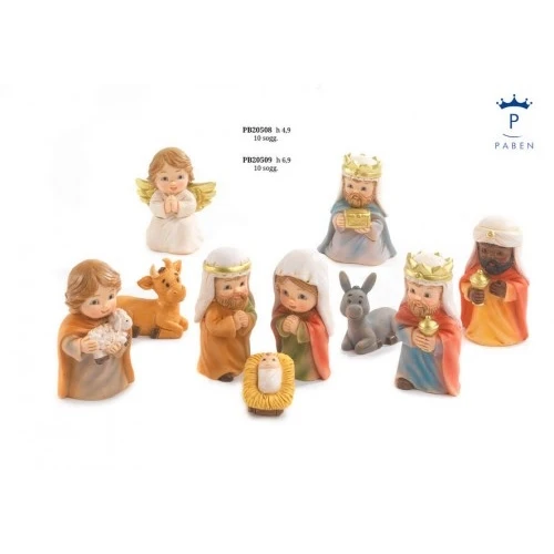 SET PRESEPE 6.9 CM. 10 SOGGETTI RESINA
