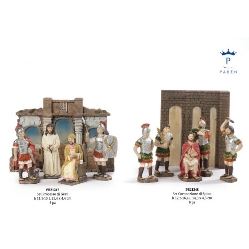 SET PROCESSO DI GESU' 15 CM. 5 PZ. RESINA