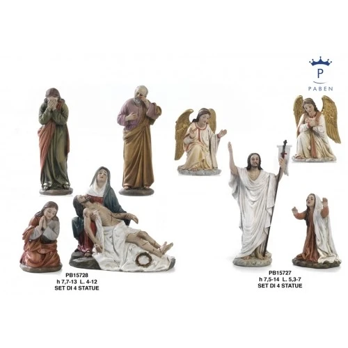 SET RESURREZIONE GESU' 4 SOGGETTI 14 CM. RESINA