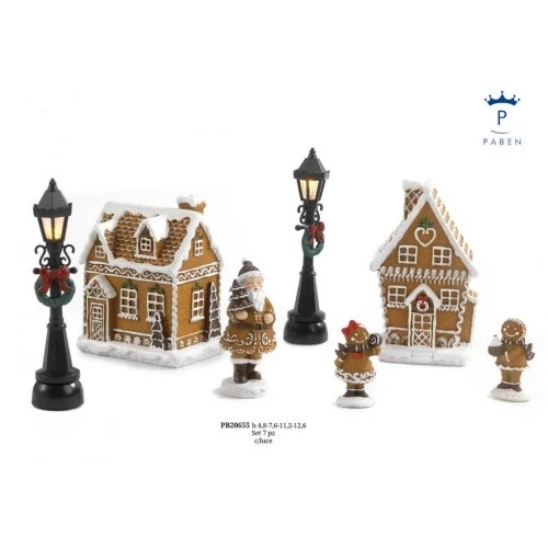 SET SOGGETTI VARI DI MARZAPANE - LAMP. 12.6 CM. 7 PZ. RESINA