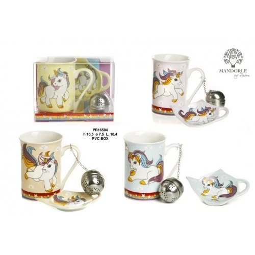 SET TAZZA-INFUS.UNICORNO 10.5 CM.