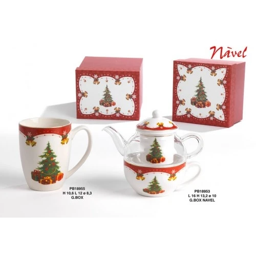 SET TE NATALE 16 CM. PORCELLANA