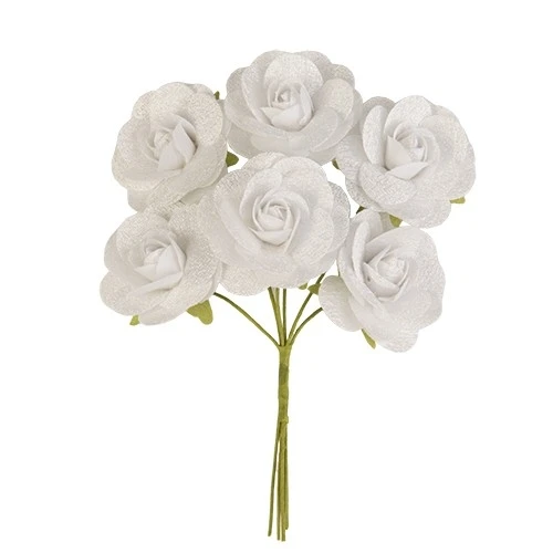 SETA FIORE SINGOLO CM.4 BIANCO DECORAZIONE PER SACCHETTO CONFETTI