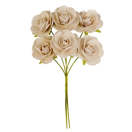 SETA FIORE SINGOLO CM.4 CREMA DECORAZIONE PER SACCHETTO CONFETTI