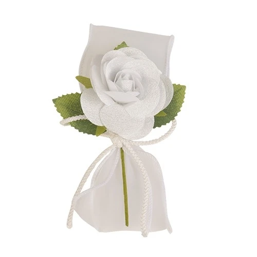 SETA RAMO FIOCCO CM.16 BIANCO DECORAZIONE PER SACCHETTO CONFETTI