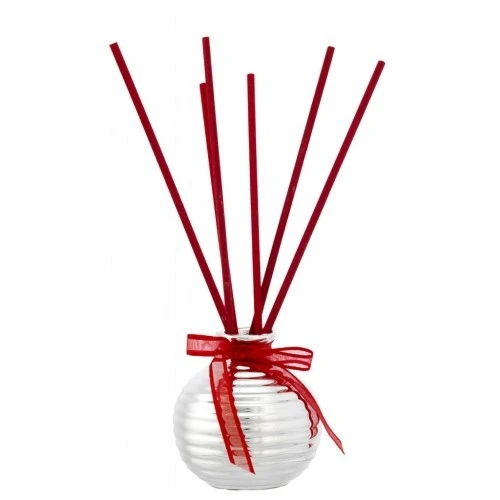 SFERA ARGENTATA MILLERIGHE D. 8 CON DECORAZIONE ROSSA