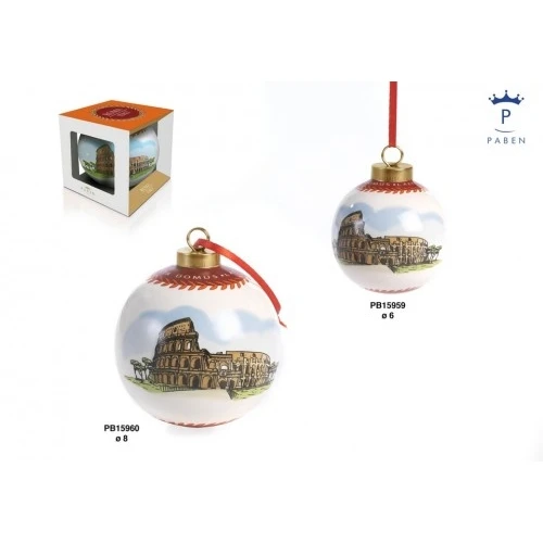 SFERA NATALE COLOSSEO 8 CM. CERAMICA