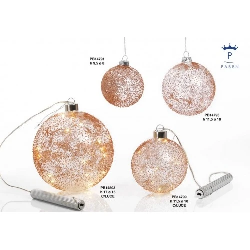 SFERA NATALIZIA ROSSA 8 CM. VETRO-AP