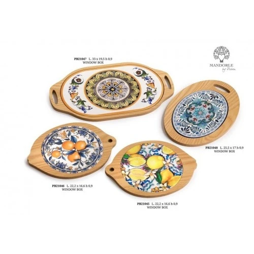 SOTTOPENTOLA CON LIMONI 22.2 CM. PORCELLANA LEGNO