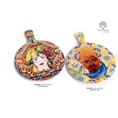 SOTTOPENTOLA CON TESTA DI MORO UOMO 35 CM. PORCELLANA