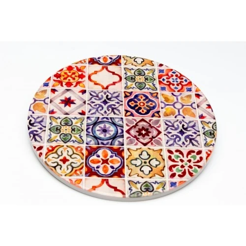 Bomboniera Solidale Cuorematto Sicily: Sottopentola in Porcellana Decorata Maiolica cm.20