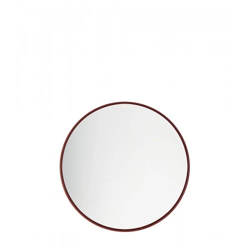 Specchiera tonda piccola rosso merlot