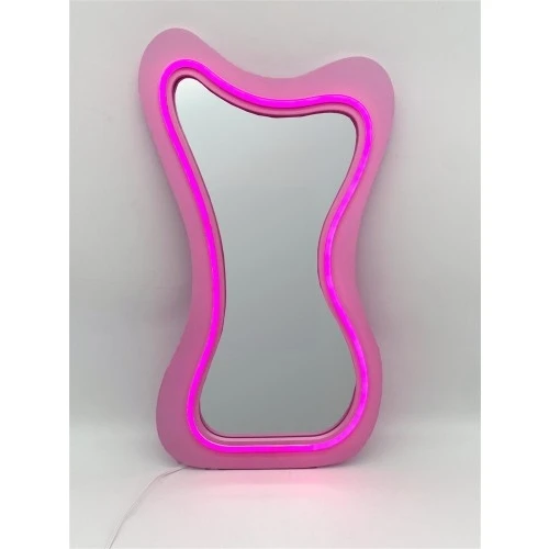 Specchio Sagomato LED Rosa: Riflessi Glamour e Luce d'Atmosfera