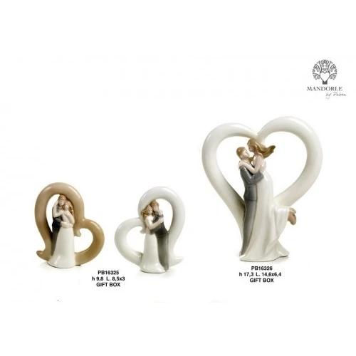 SPOSI CUORE STIL. 17.3 CM. PORCELLANA 