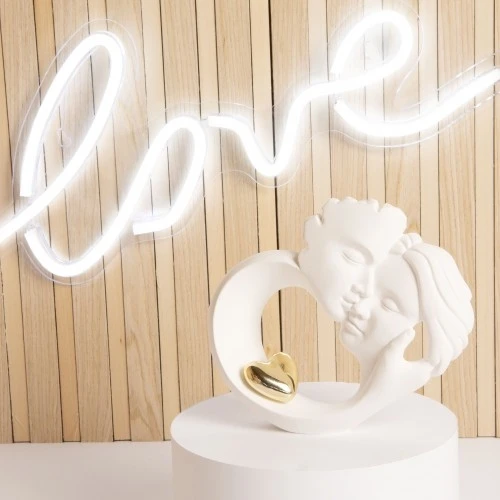 STATUA INNAMORATI C/CUORE ORO