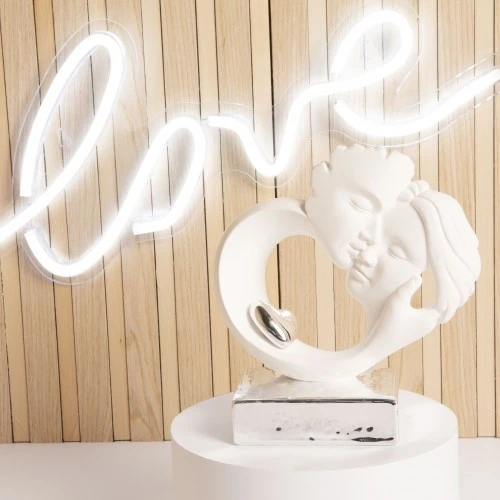 STATUA INNAMORATI CON BASE ARGENTO