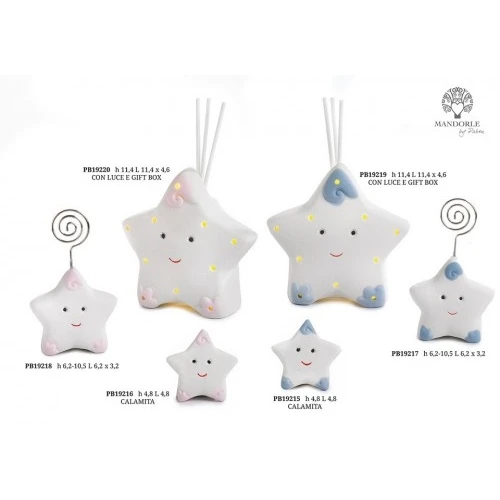 STELLINA CLIP PORTAFOTO CELESTE 6.2 CM. PORCELLANA