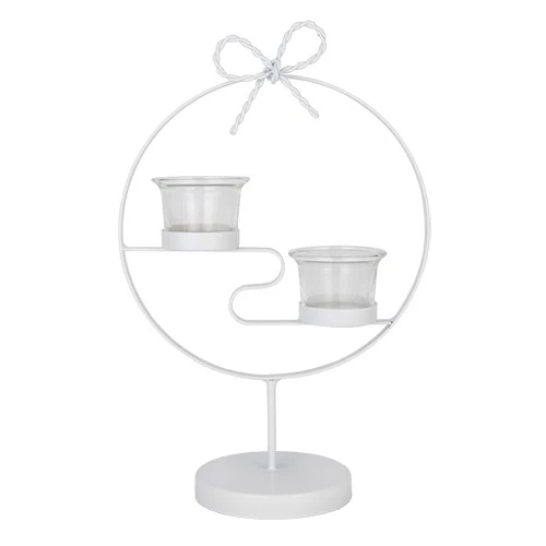 STEP 2 PORTA CANDELE CERCHIO BIANCO DM.20H.28 