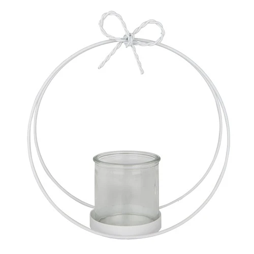 STEP PORTA CANDELA ARCO BIANCO CM.23 H.24,5 