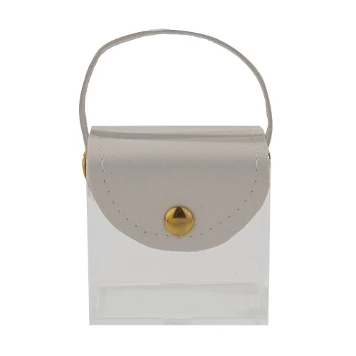 Box Borsetta in Plexiglass e Similpelle – L’Esclusiva Novità Portaconfetti 2026 cm.5X6X6 - BIANCO