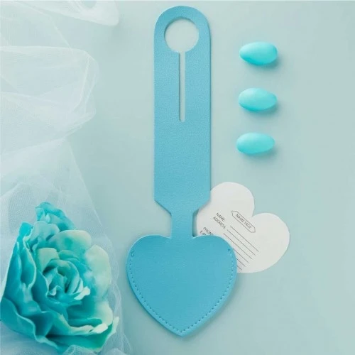 Tag Per Valigia Celeste - Bomboniera Claraluna Utile Ed Economica Cm. 23,5X8