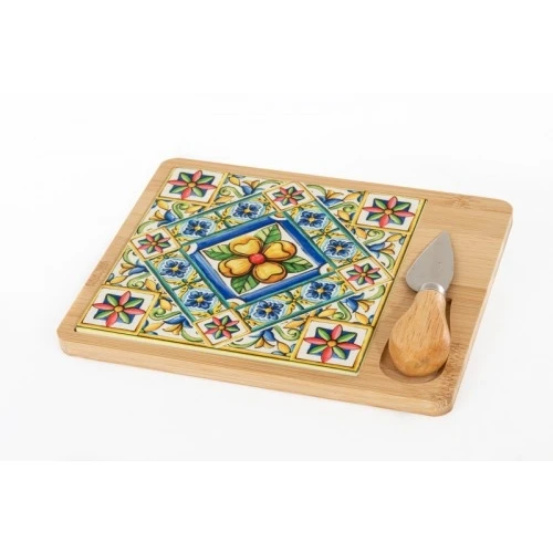TAGLIERE C/COLTELLO 21X17 MEDITERRANEO