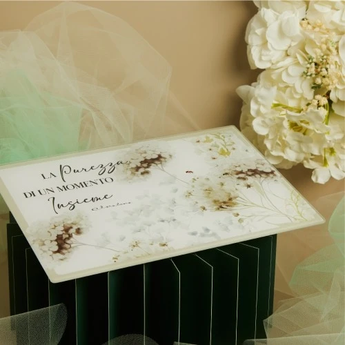 Bomboniera per matrimonio TAGLIERE FIORI VERDI cm. 23x30