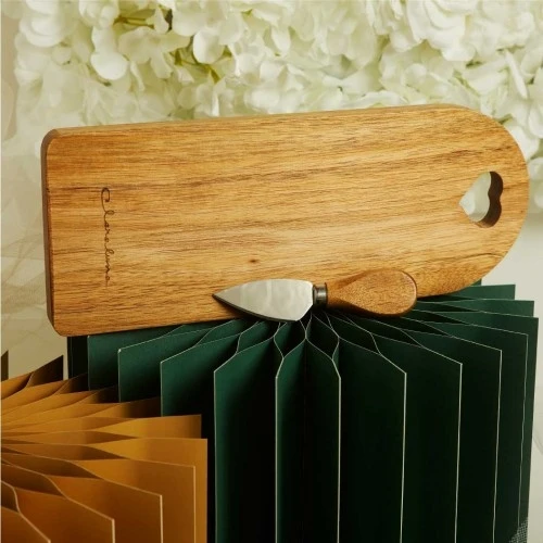 TAGLIERE CLARALUNA IN LEGNO CON COLTELLINO CM.30X12X1,2