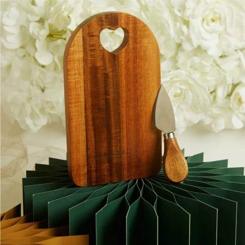 TAGLIERE CLARALUNA IN LEGNO CON COLTELLINO CM.20,5X12X1,2