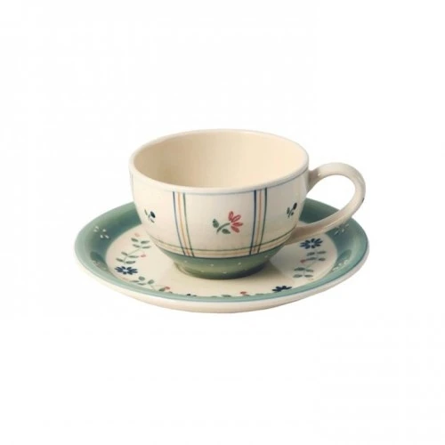 Tazza con piatto verde