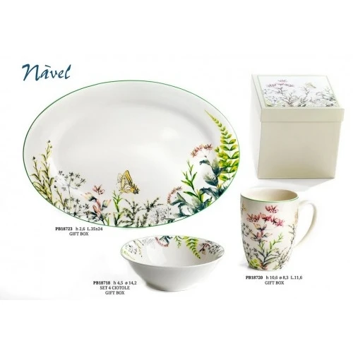 TAZZA DECORO PIANTE 10.6 CM. PORCELLANA 