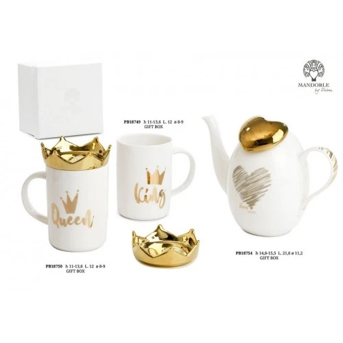 TAZZA-TAPPO CORONA 'KING' 13.6 CM. PORCELLANA