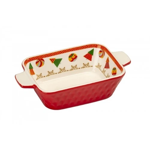 TEGLIA CERAMICA NATALIZIA RETTANGOLARE MINI CM.19