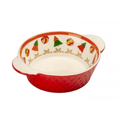 TEGLIA ROTONDA DECORO NATALIZIO CM.20