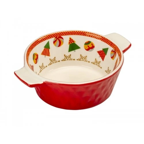 TEGLIA ROTONDA DECORO NATALIZIO CM.16