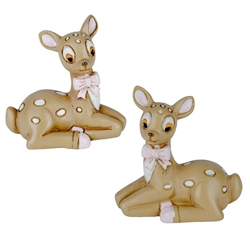 BOMBONIERA TENERO CERVO ROSA CM.6